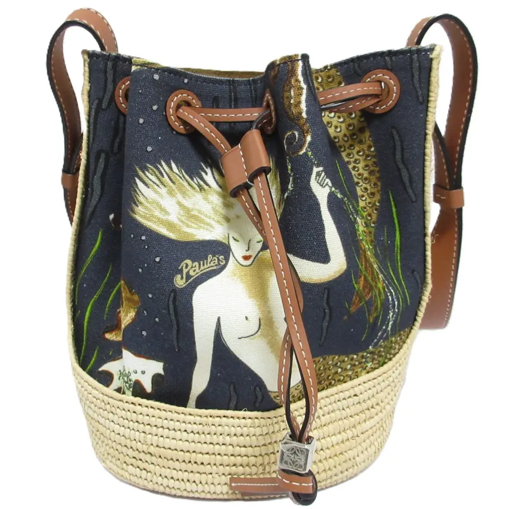 LOEWE ロエベ Paula's Ibiza 2020 コレクション 巾着 バルーンバッグ ショルダーバッグ スモール A710C31X03 ネイビー