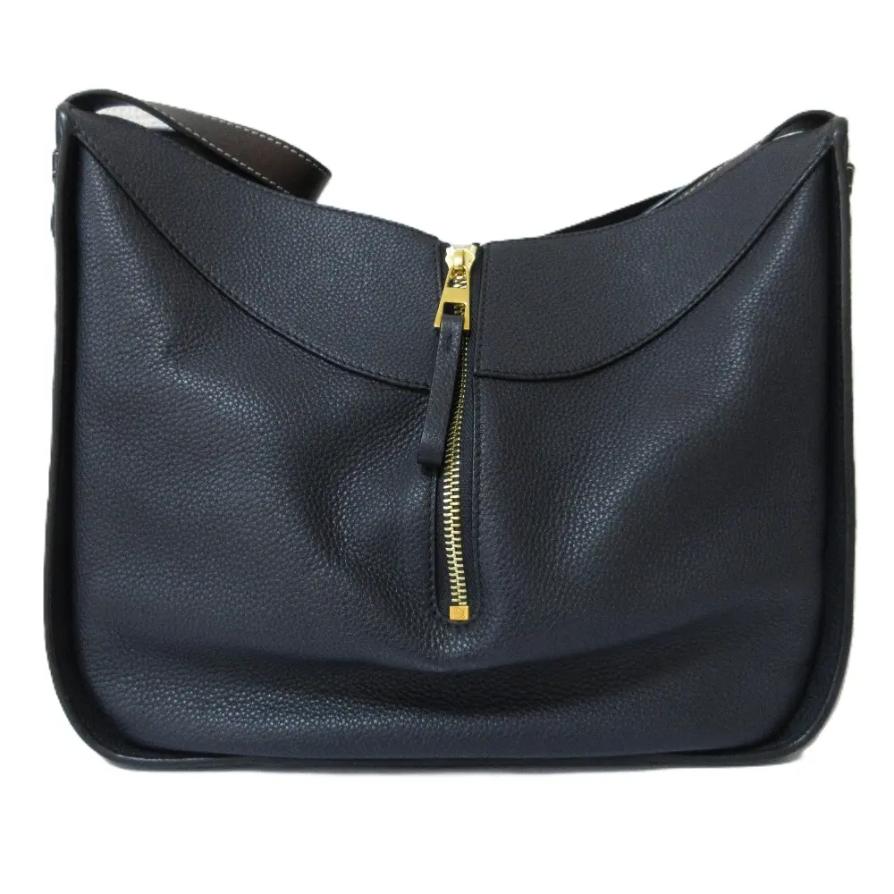 LOEWE ロエベ ハンモックバッグ スモール 2way ハンドバッグ ショルダーバッグ ダークネイビー×ブラック ゴールド金具