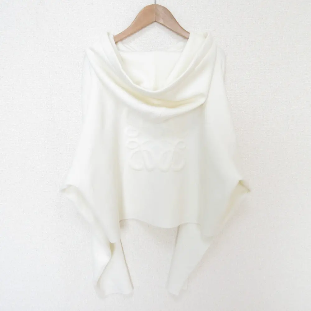 LOEWE ロエベ 2024年モデル ジップアップ 3Dアナグラム クロップド ニットパーカー S359Y16K42 XL アイボリー