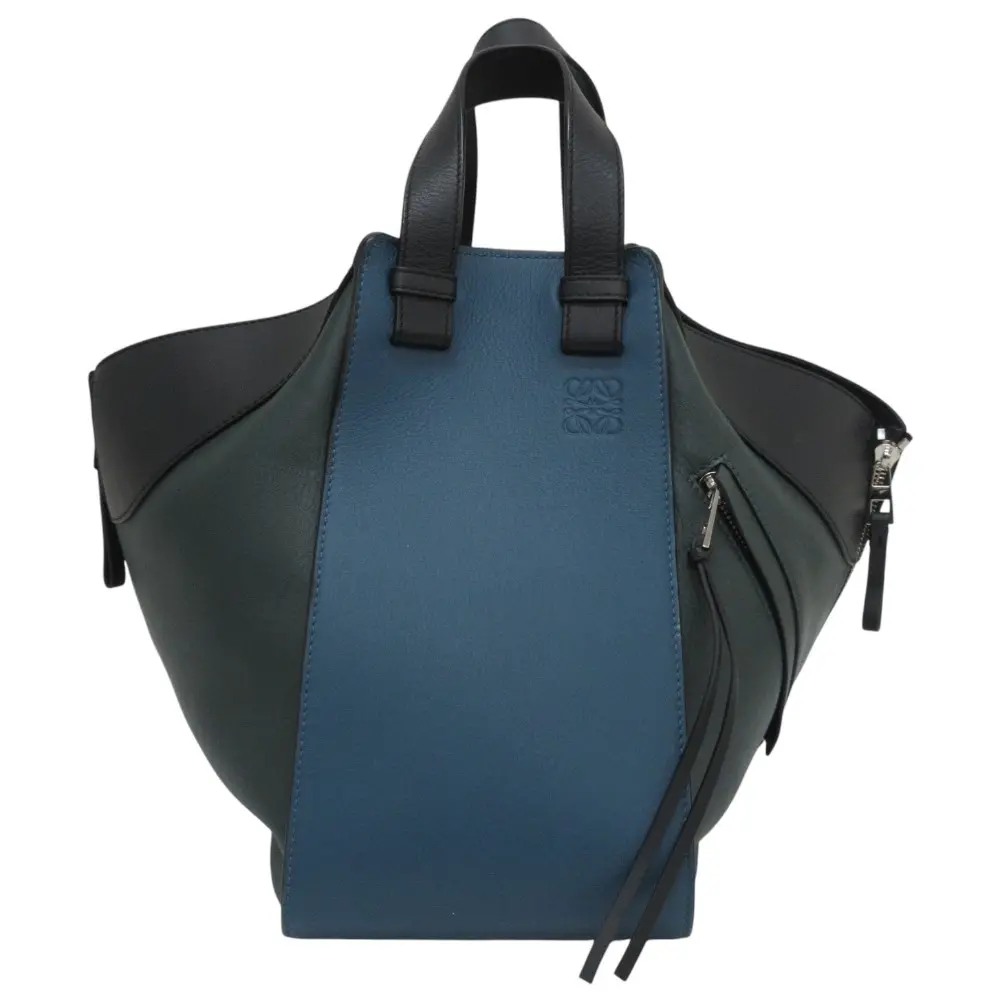LOEWE ロエベ ハンモック ミディアム 2way ハンドバッグ ショルダーバッグ ブルー グリーン ブラック