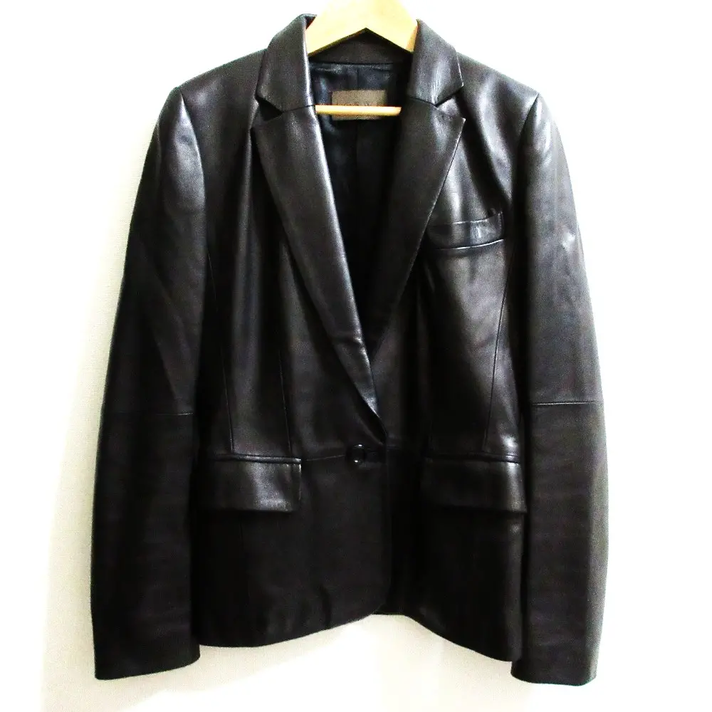 LOEWE ロエベ ラムレザー テーラードジャケット サイズ36 ブラック