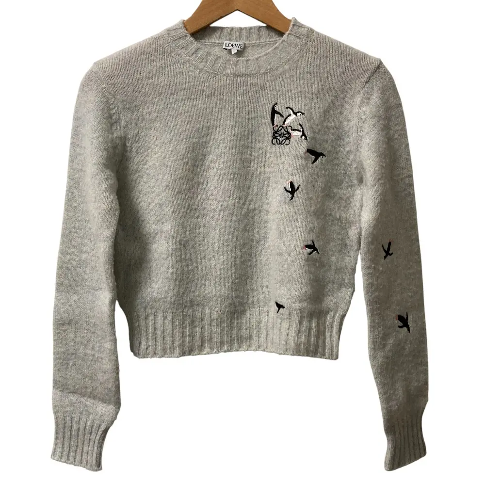 24SS LOEWE ロエベ 藤田砂奈 ペンギン刺繍 セーター ニット S359Y14KEA サイズS ライトブルー