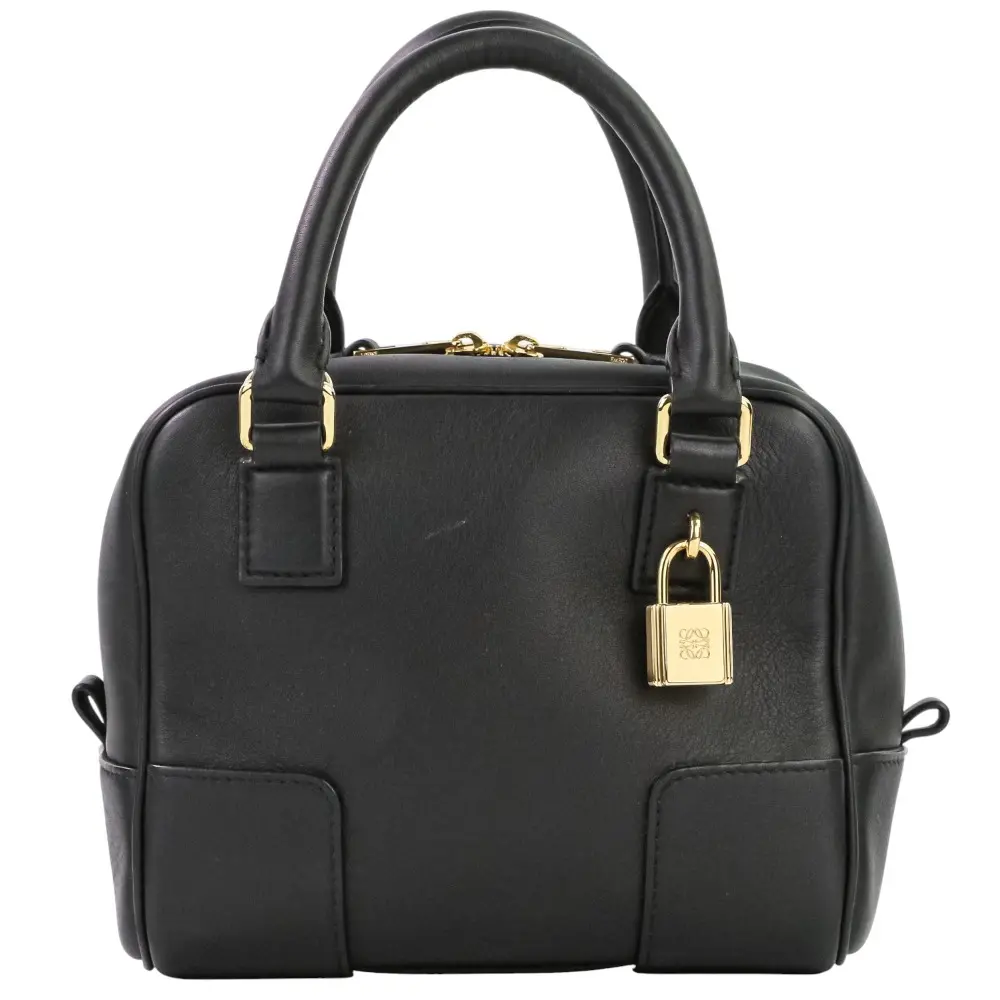LOEWE ロエベ アマソナ 16 スクエア トップハンドル 2wayレザーバッグ ブラック