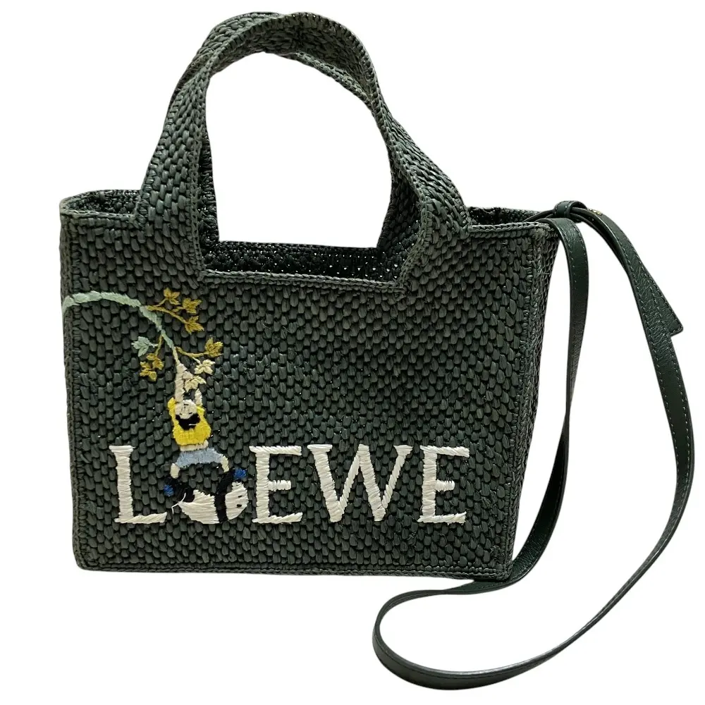 LOEWE ロエベ スナフジタ フォント トート スモール 2way ショルダーバッグ グリーン
