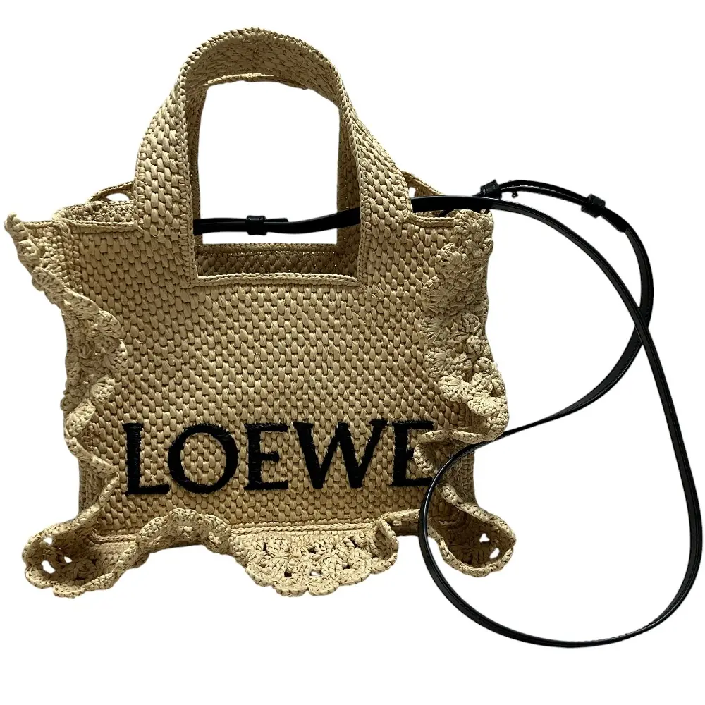 LOEWE ロエベ ラフィア フォント トート スモール 2way ショルダーバッグ ナチュラル