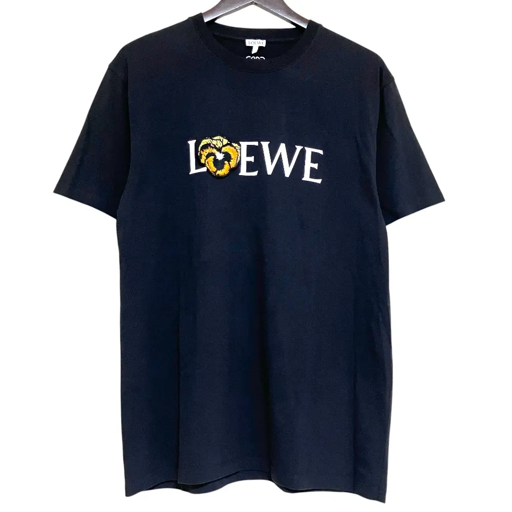 LOEWE ロエベ パンジー ロゴプリント 半袖 Tシャツ H526Y22J23 サイズS ブラック