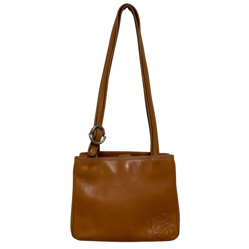 LOEWE ロエベ アナグラム レザー 2way ショルダーバッグ ブラウン