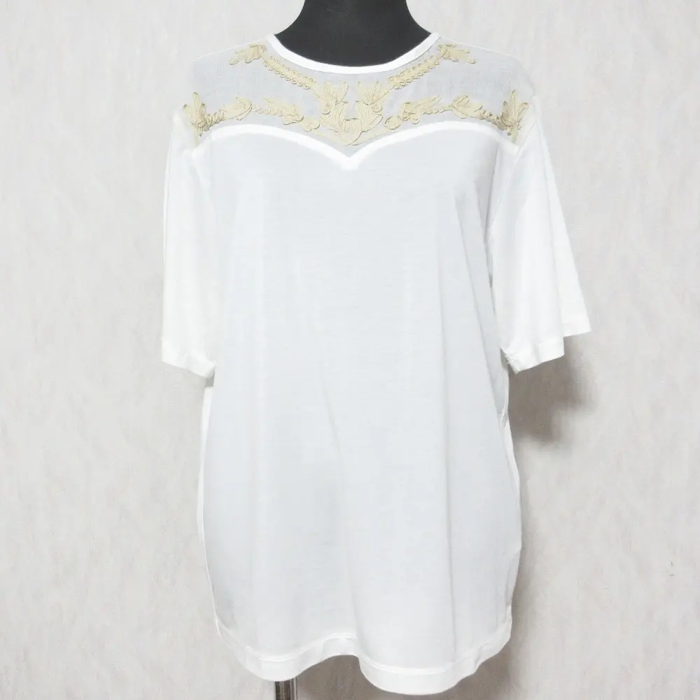 22SS LOKITHO for PARIGOT ロキト パリゴ 別注 コード刺繡シアーTシャツ 半袖 カットソー LKC22SS-PRG1 F ホワイト