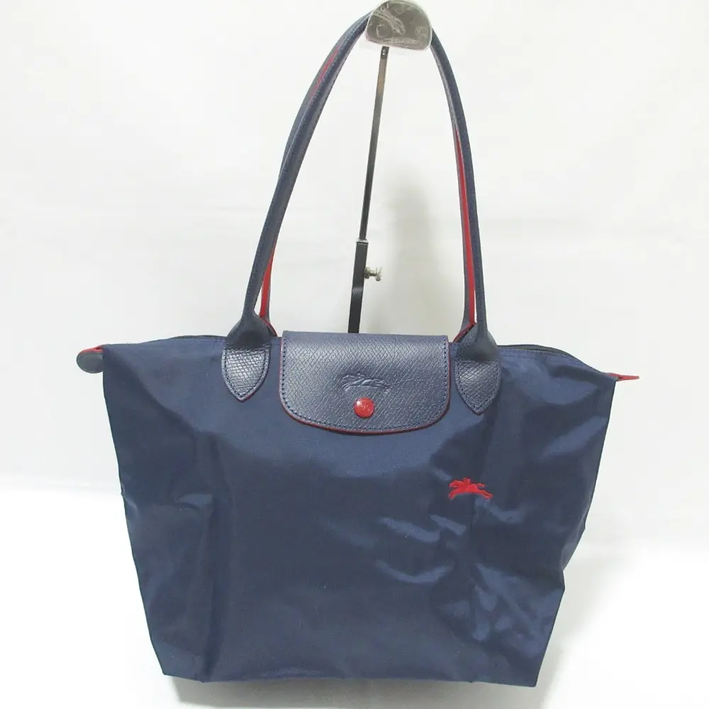 Longchamp ロンシャン ルプリアージュ クラブ ナイロン×レザー トートバッグ セミショルダーバッグ ネイビー