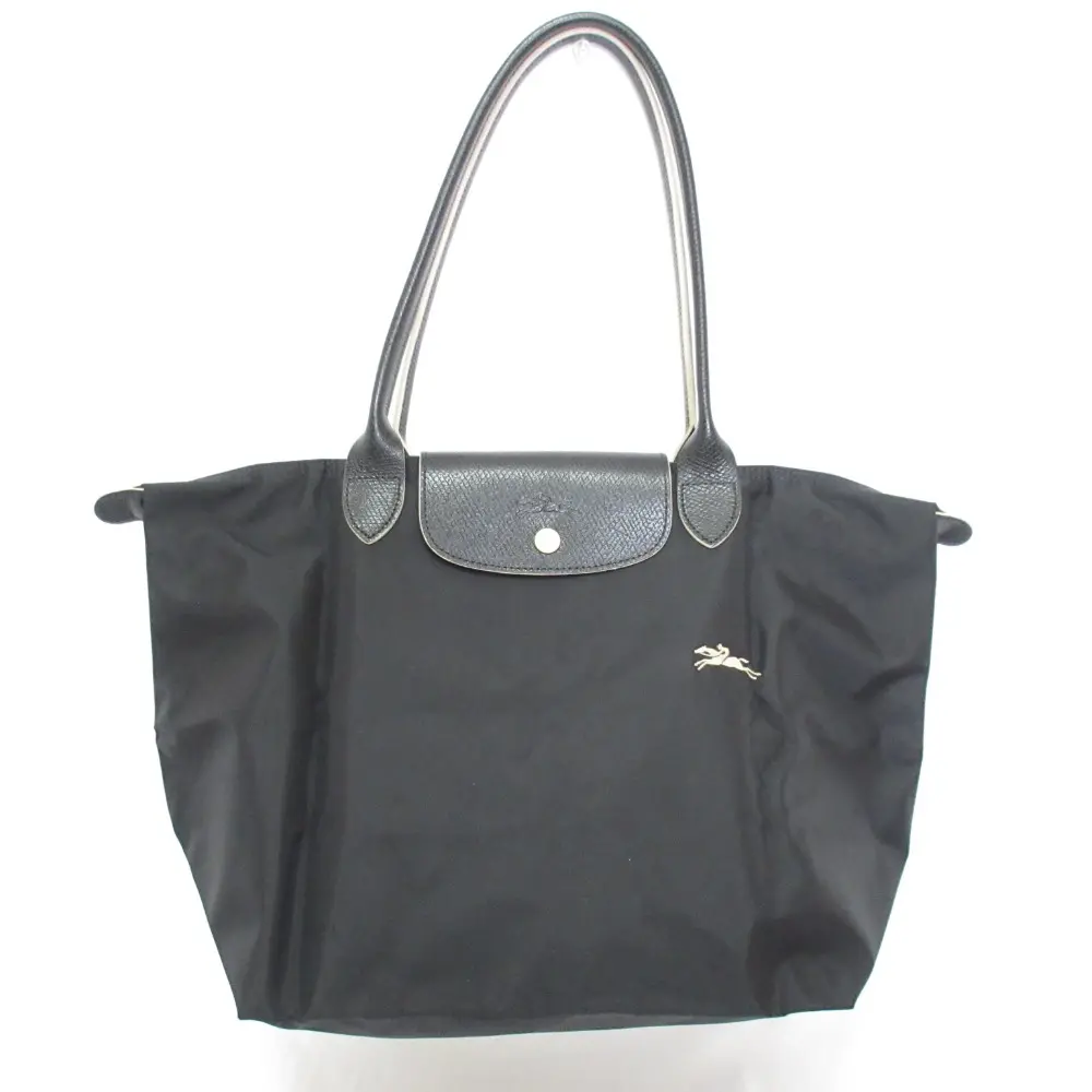 LONGCHAMP ロンシャン ルプリアージュ クラブ ナイロン×レザー トートバッグ セミショルダーバッグ ブラック