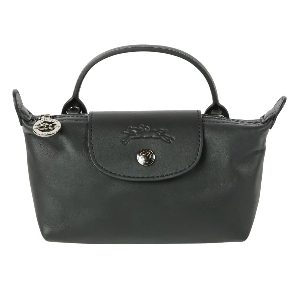 LONGCHAMP ロンシャン ル プリアージュ エクストラ XS 2WAY ショルダーポーチ バッグ カウハイドレザー ブラック