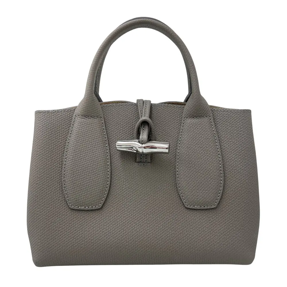 Longchamp ロンシャン ロゾ M レザー 2WAY ハンドバッグ ショルダーバッグ 10058 HPN P55 グレー