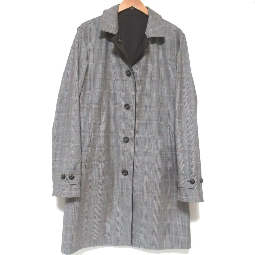 Loro Piana ロロピアーナ レインシステム グレンチェック柄 撥水 リバーシブル シングル コート FAI7575 XSサイズ グレー系×ブラウン