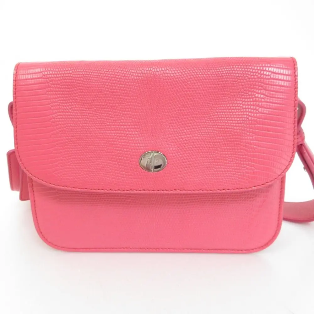 Loro Piana ロロピアーナ Artemis P. Lizard リザードレザー フラップ ショルダーバッグ ポシェット FAI1246 ピンク