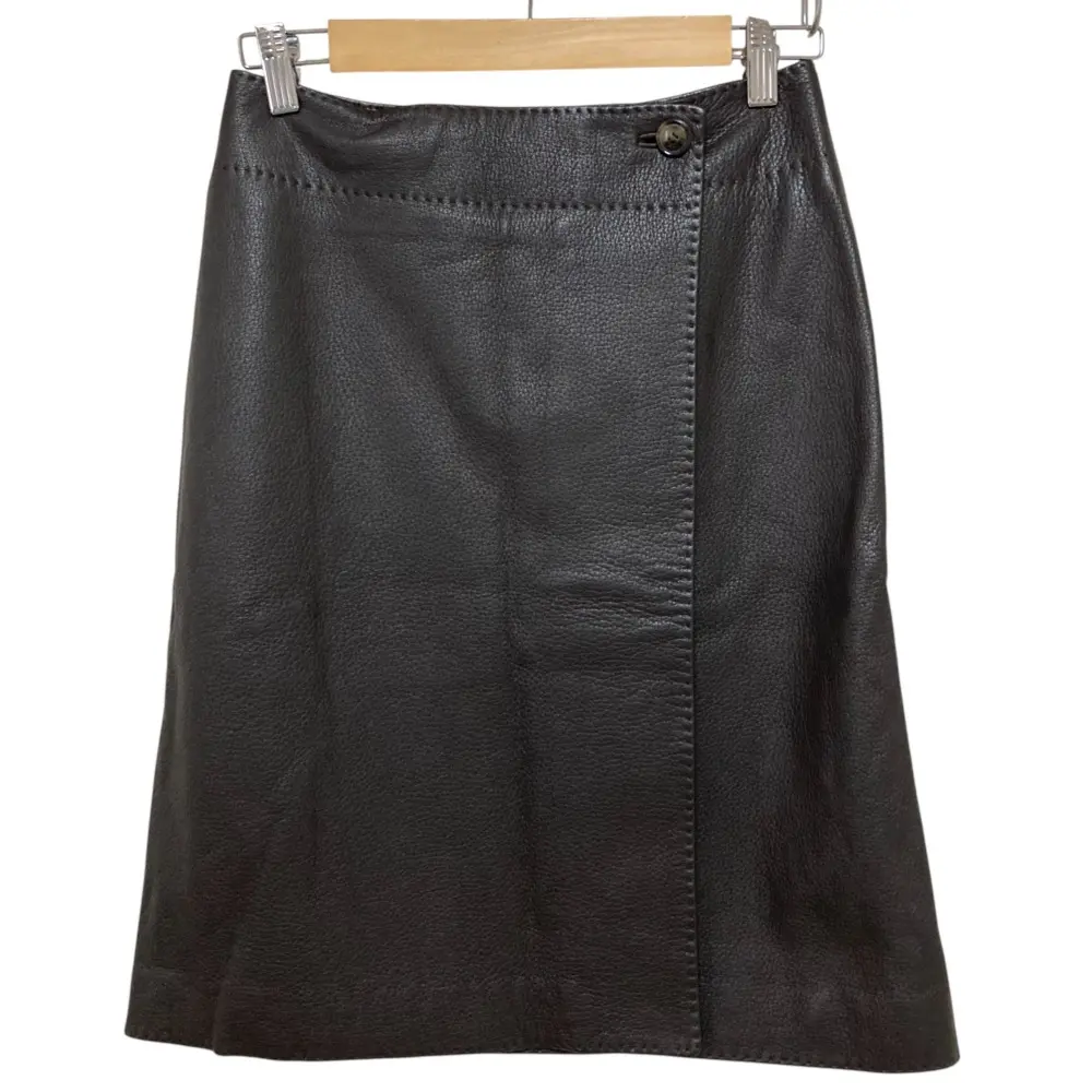 Loro Piana ロロピアーナ ディアスキン レザースカート サイズ40 ブラウン