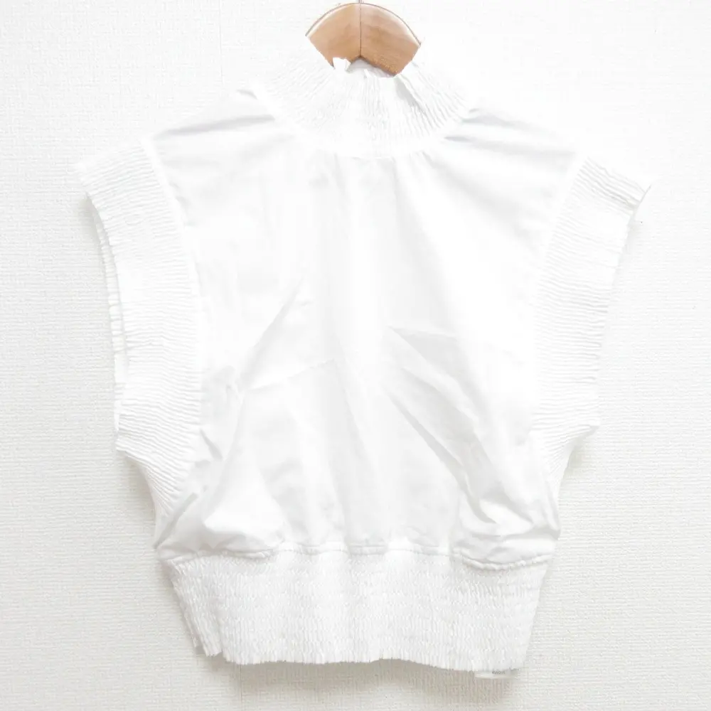 23SS LOUIS VUITTON ルイヴィトン ラッフルトリムトップ ブラウス サイズ34 RW231B ホワイト