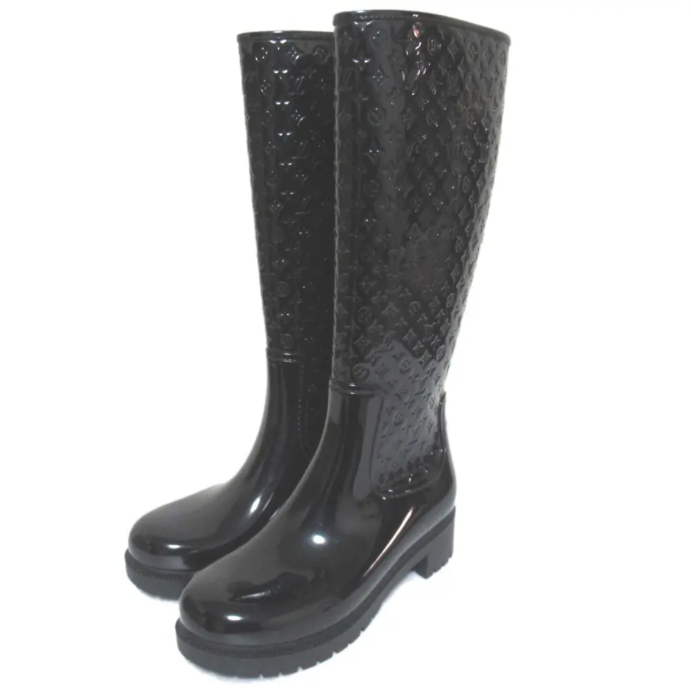 LOUIS VUITTON ルイヴィトン スプラッシュライン モノグラム ラバー レインブーツ ロングブーツ 36サイズ 23cm相当 ブラック