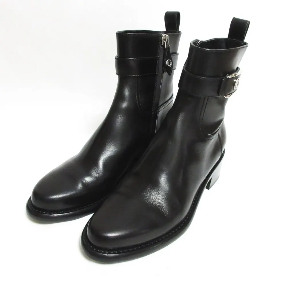 22AW LOUIS VUITTON ルイヴィトン ウエストサイドライン LV金具 レザー ショートブーツ サイズ36 1/2 約23.5cm ブラック