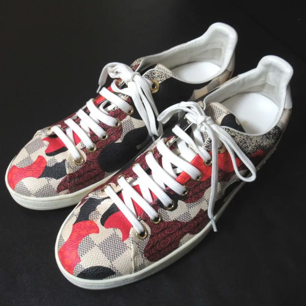 LOUIS VUITTON ルイヴィトン ダミエアズール オーバークラウド ローカット スニーカー シューズ 38サイズ 24.5cm マルチカラー