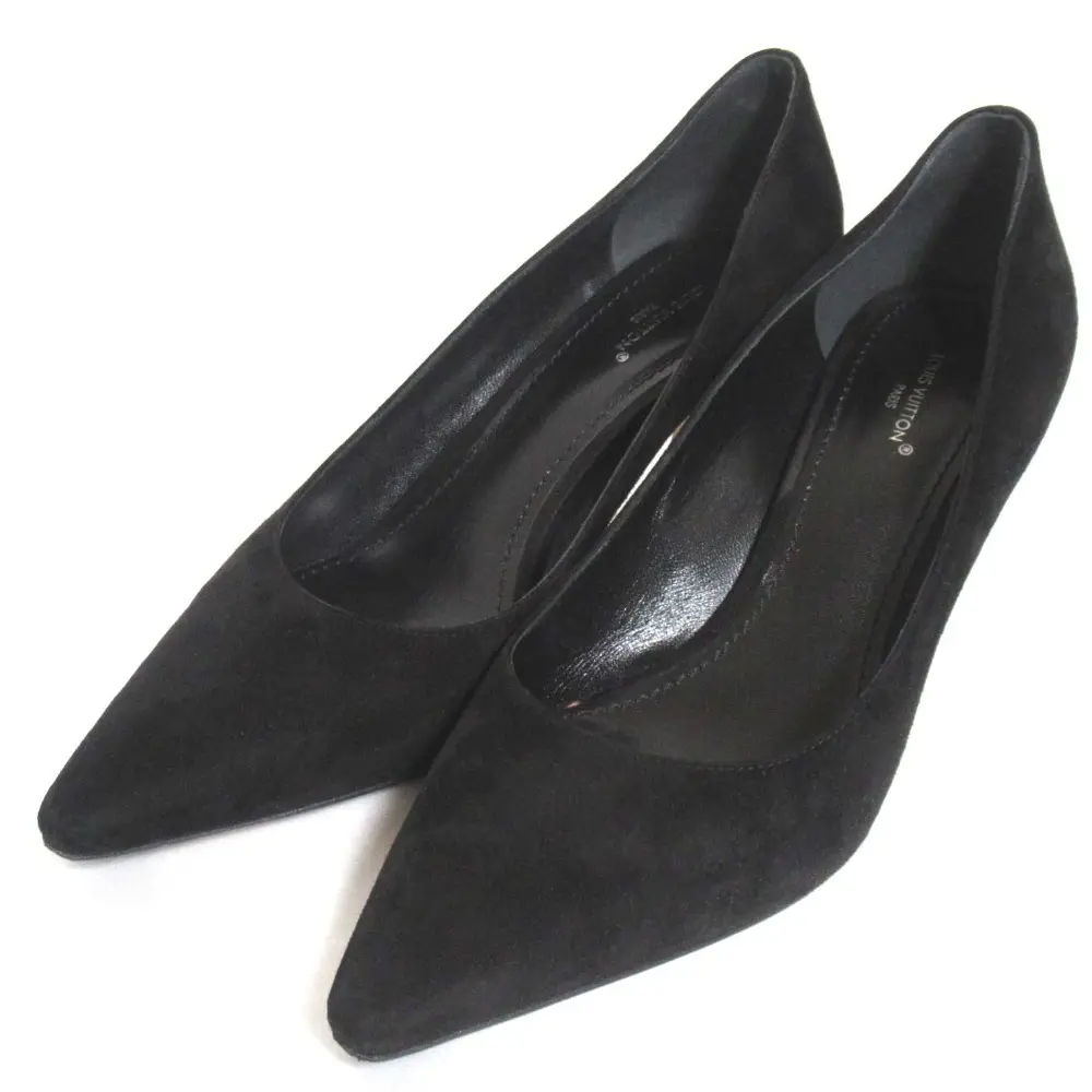 LOUIS VUITTON ルイヴィトン 2023年モデル スエード レザー ポインテッドトゥ パンプス 38サイズ 24.5cm ブラック