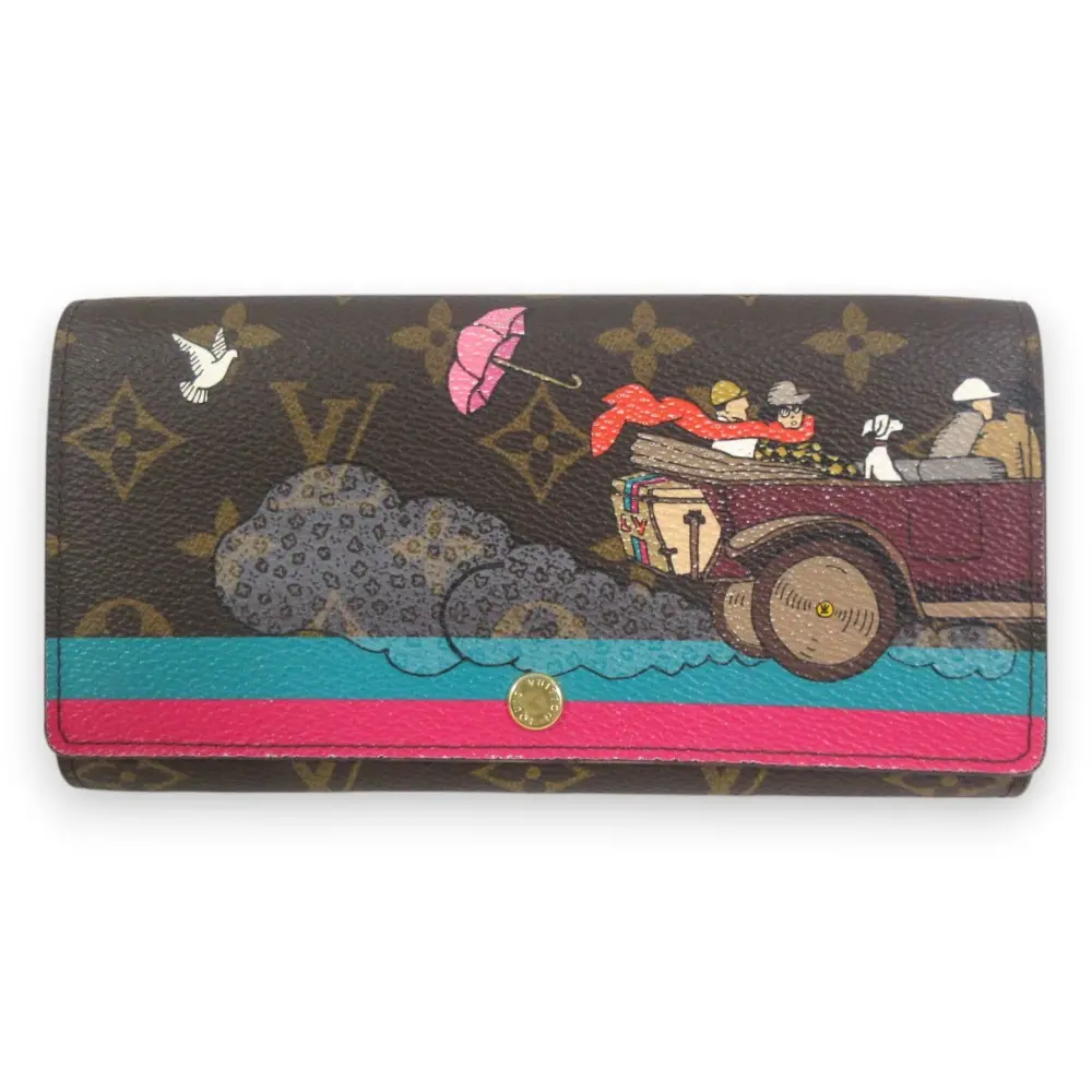 LOUIS VUITTON ルイヴィトン クリスマス限定プリント ポルトフォイユサラ 二つ折り長財布 ロングウォレット M61359 ブラウン