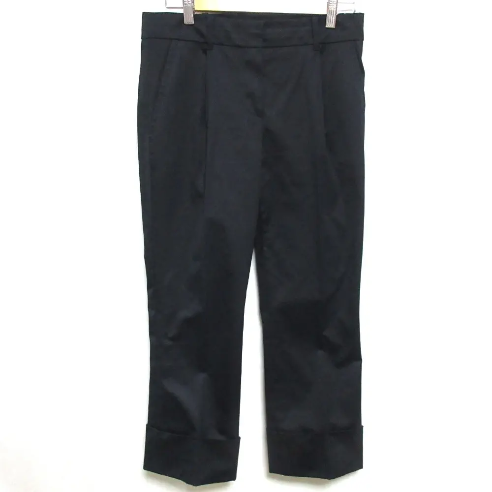 LOUIS VUITTON ルイヴィトン ストレッチ ロールアップ ダブル タックパンツ スラックス 38 ネイビー