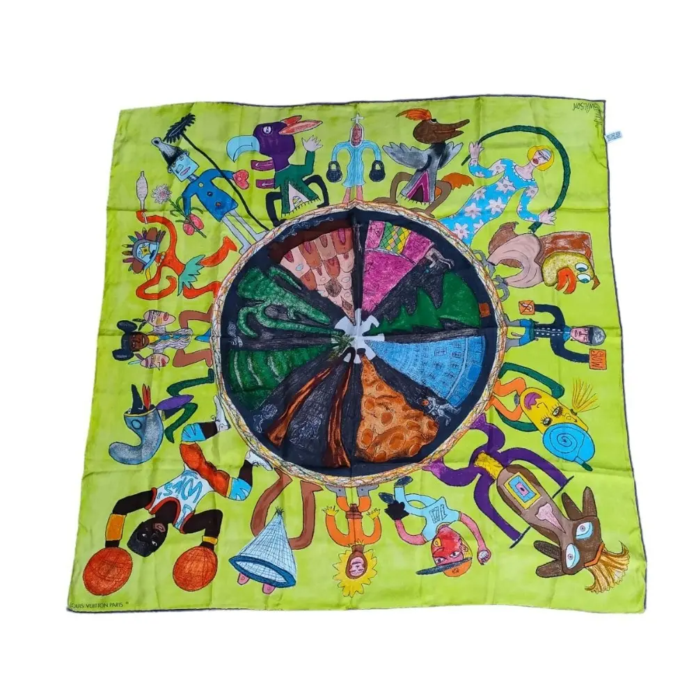 LOUIS VUITTON ルイヴィトン シルク100% William Wilson ウィリアム ウィルソン 大判スカーフ マルチカラー