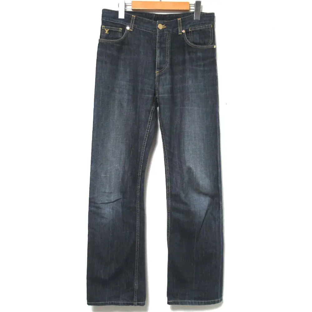 LOUIS VUITTON ルイヴィトン ボタンフライ ポケット刺繍 コットン デニムパンツ 40サイズ インディゴブルー