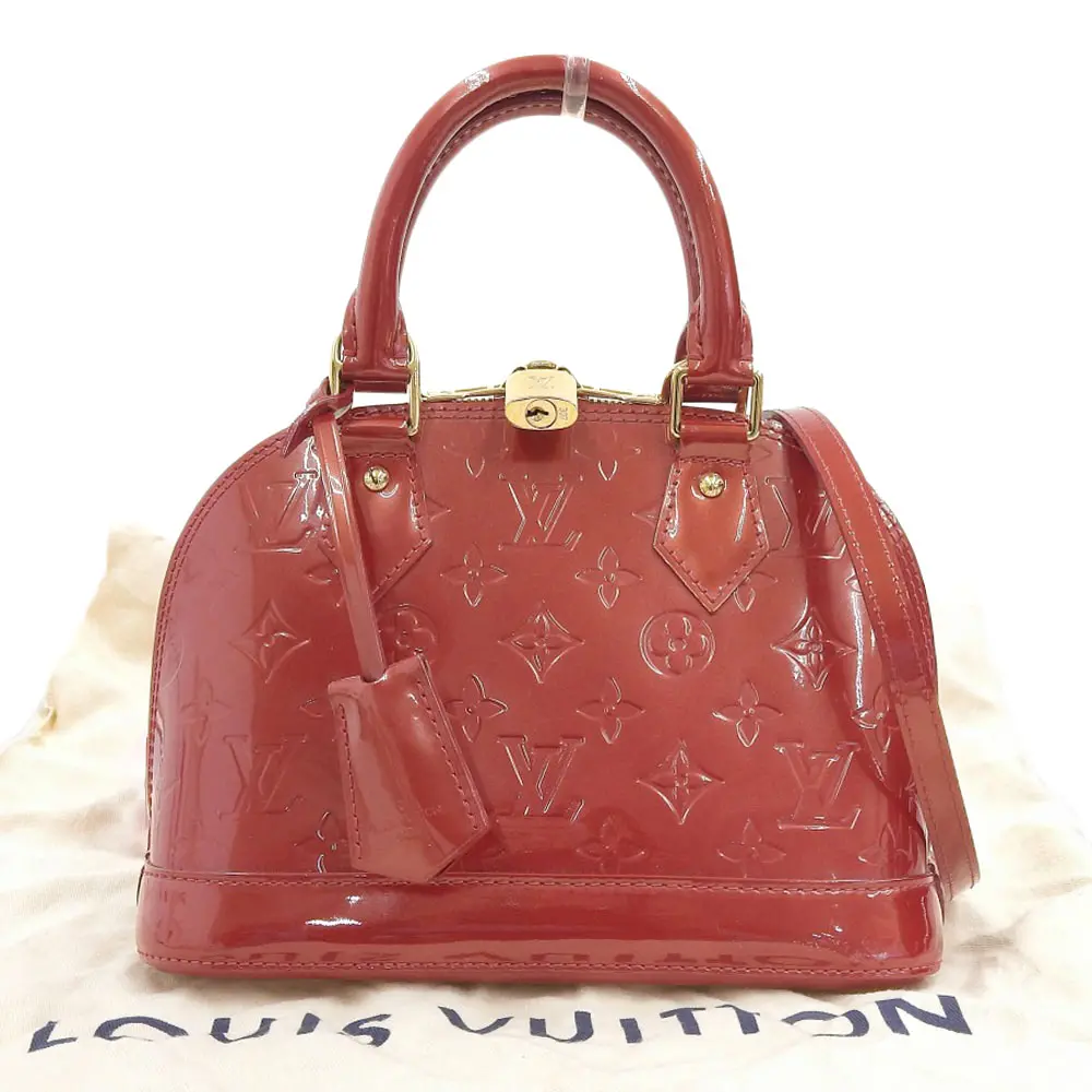 LOUIS VUITTON ルイヴィトン モノグラムヴェルニ アルマBB 2WAY ハンドバッグ ショルダーバッグ M91678 レッド