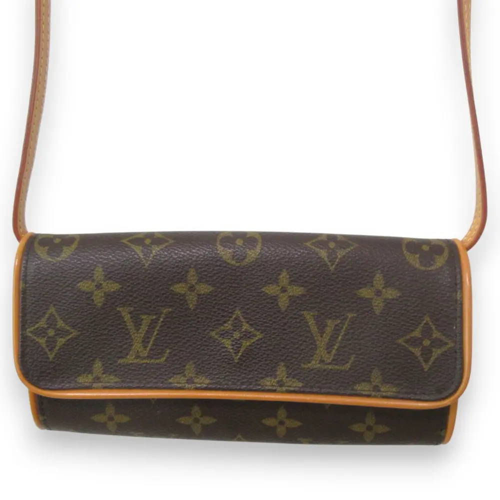 LOUIS VUITTON ルイヴィトン ポシェットツインPM モノグラムキャンバス ショルダーバッグ ポーチ  M51854 ブラウン