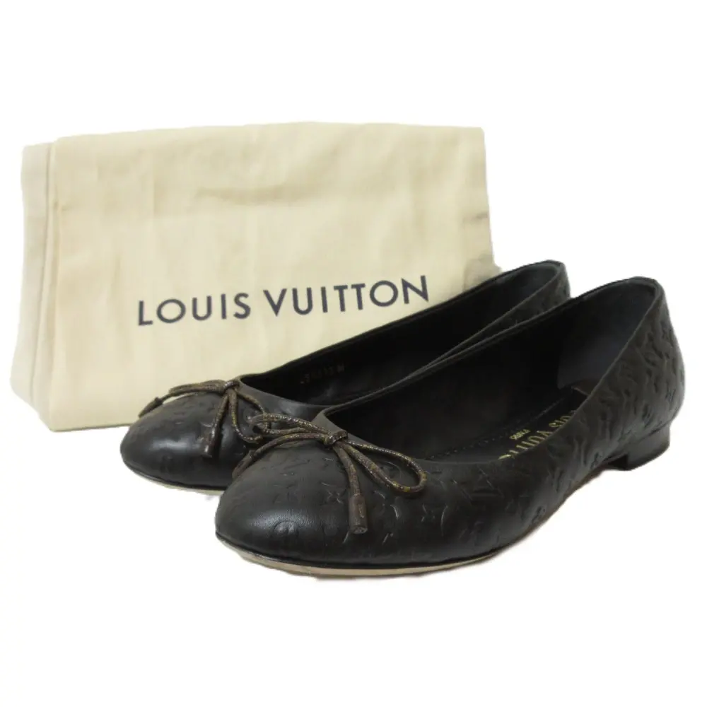23SS LOUIS VUITTON ルイヴィトン ニーナライン バレリーナ モノグラム バレエシューズ フラットパンプス 34 1/2 約22cm 黒