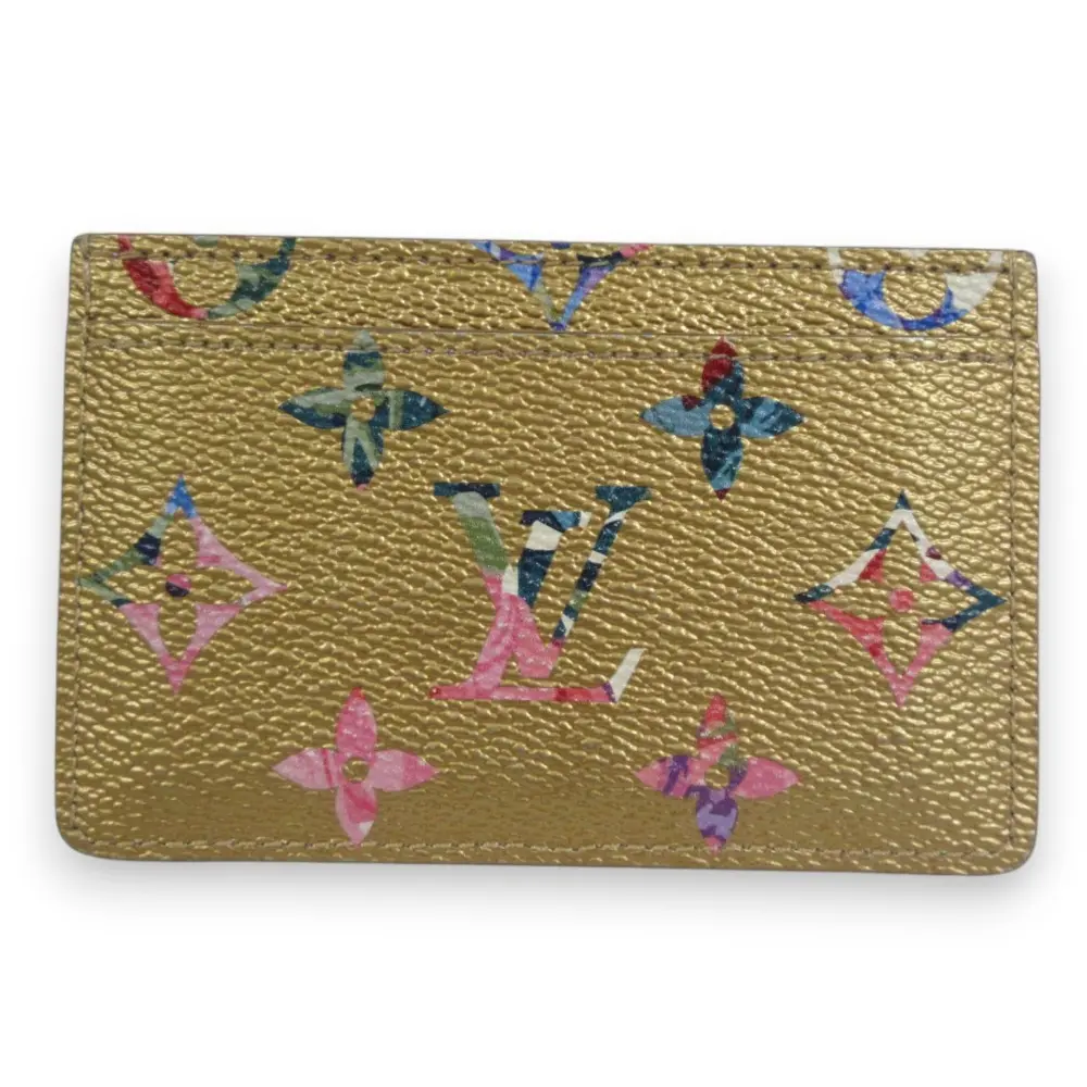 LOUIS VUITTON ルイヴィトン ポルトカルト サーンプル LVガーデン カードケース M81726 ゴールド×マルチカラー