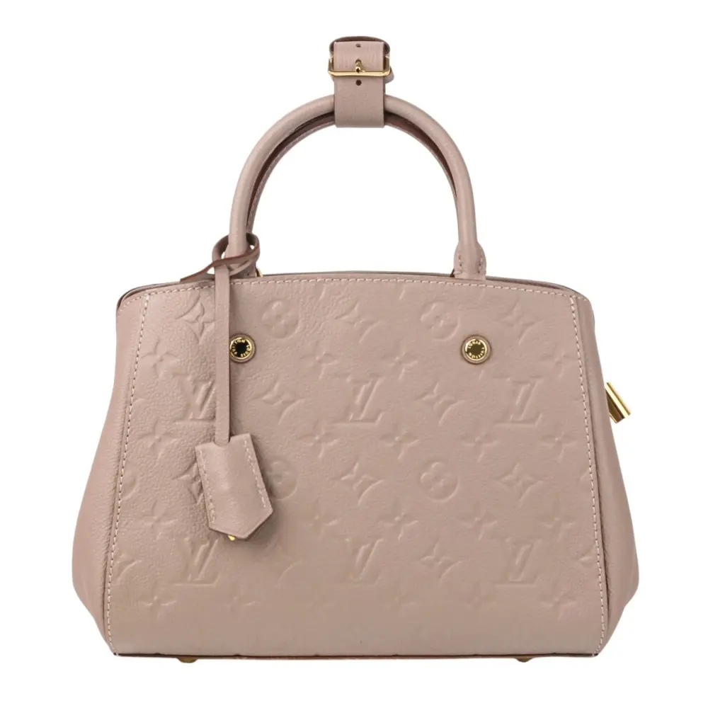 LOUIS VUITTON ルイヴィトン アンプラント モンテーニュBB レザー 2wayトートバッグ M50693 トープ