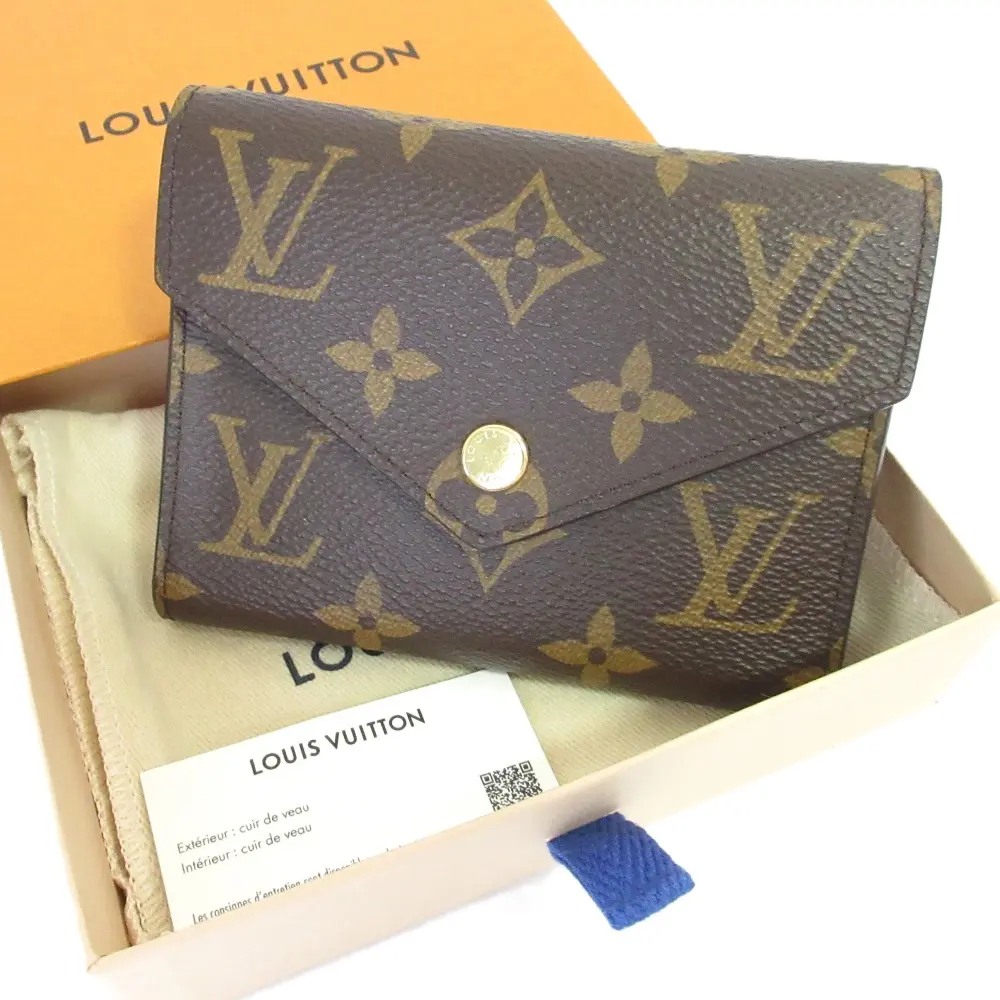 LOUIS VUITTON ルイヴィトン ポルトフォイユ ヴィクトリーヌ モノグラム 三つ折り財布 M41938 ブラウン フューシャ
