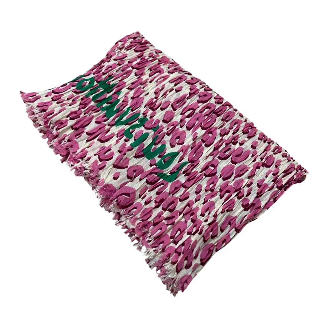 LOUIS VUITTON ルイヴィトン レオパード柄 コットン ショール ストール ピンク