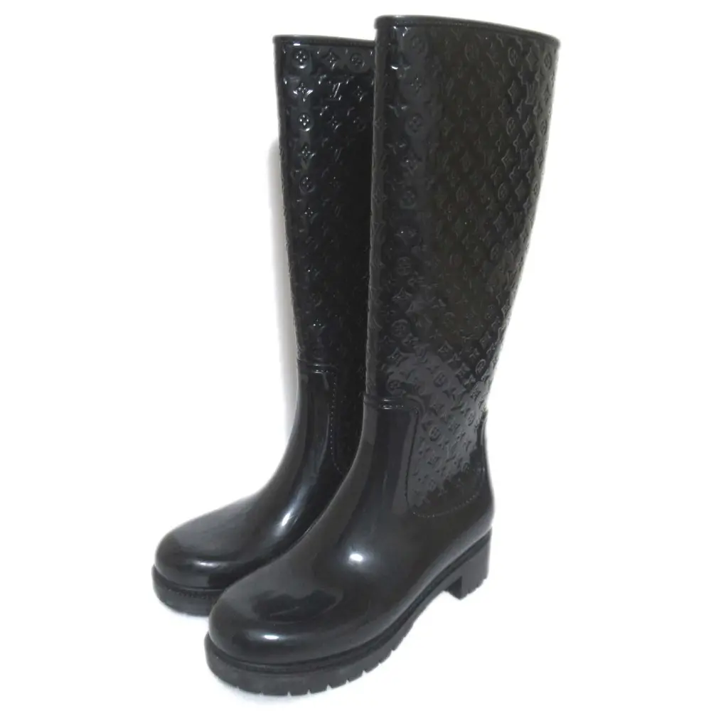 LOUIS VUITTON ルイヴィトン スプラッシュライン モノグラム レインブーツ ロングブーツ サイズ36 約23cm ブラック