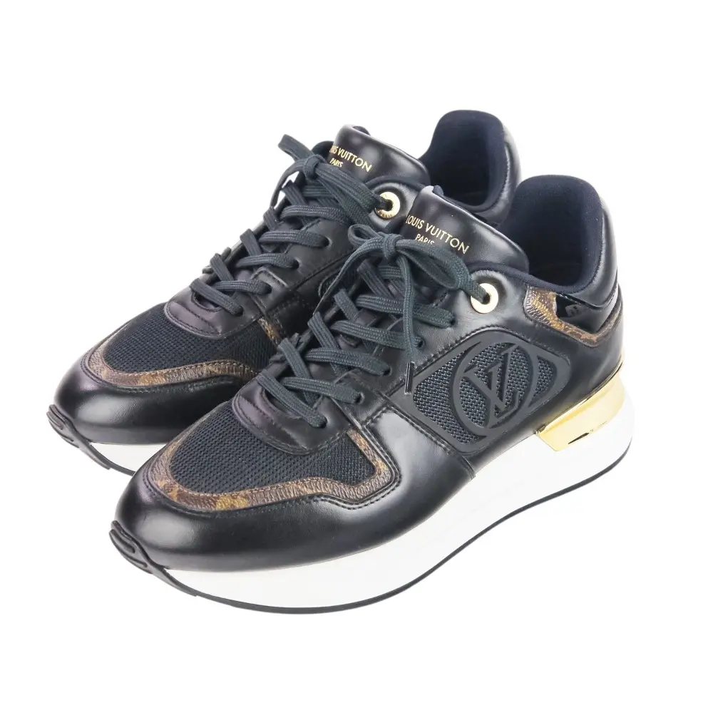 LOUIS VUITTON ルイヴィトン ネオランアウェイ ライン スニーカー 1ACPB3 サイズ38 1/2 24.5cm相当 ブラック