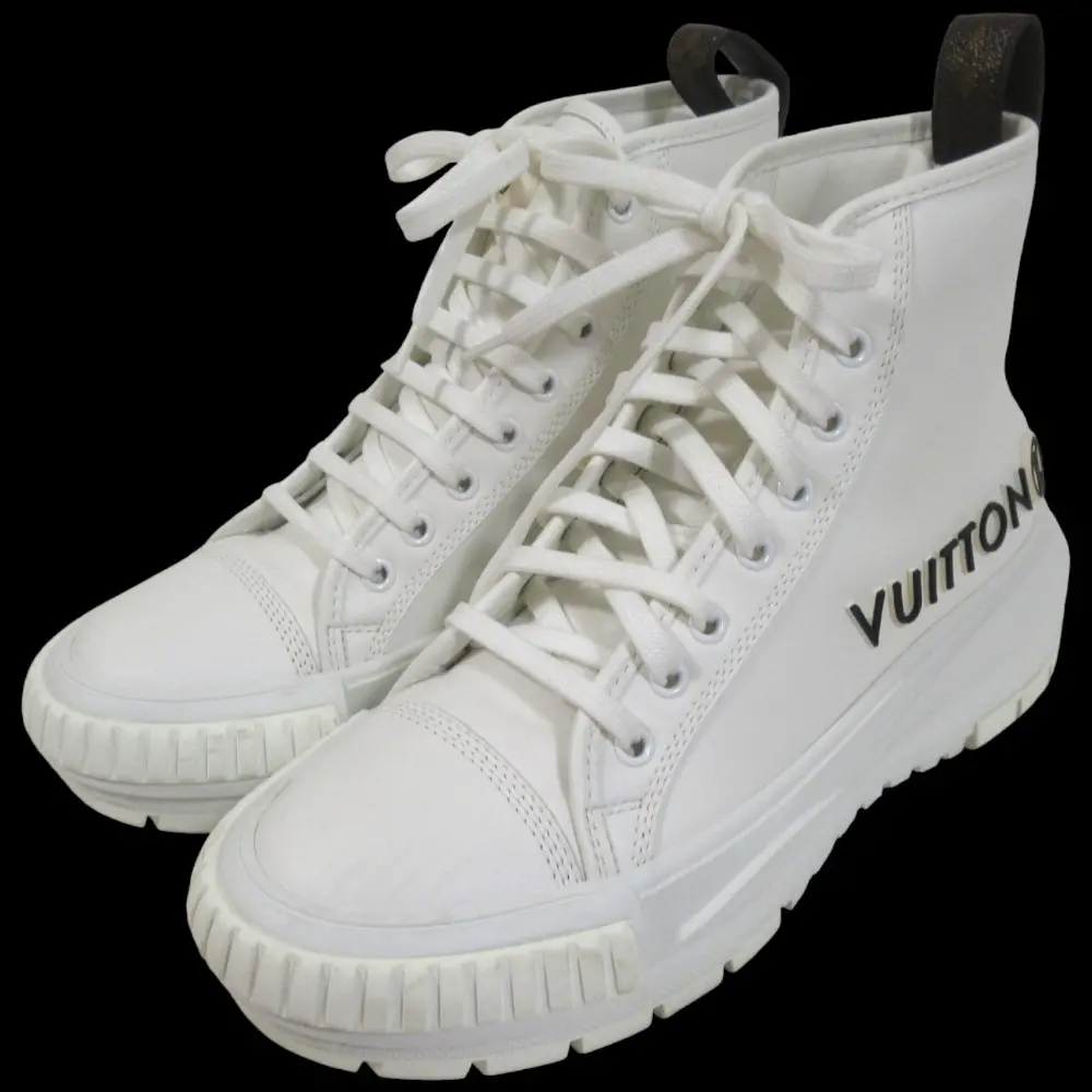 LOUIS VUITTON ルイヴィトン スクァッドライン ハイカット スニーカー サイズ38 約24.5cm ホワイト