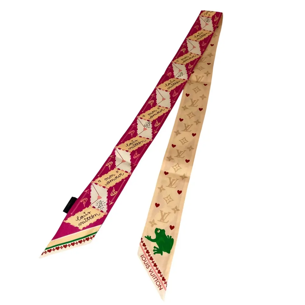 25SS LOUIS VUITTON ルイヴィトン バンドーBB LV ラブレター スカーフ M94921 ピンク