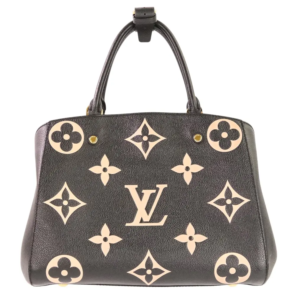 LOUIS VUITTON ルイヴィトン モンテーニュ MM モノグラムアンプラント 2WAY ハンドバッグ M45499 ブラック