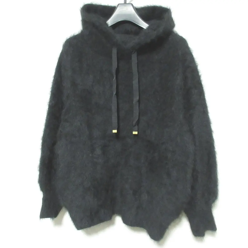 LOULOU WILLOUGHBY ルルウィルビー シャギーニットパーカー プルオーバー フーディー 2 ブラック