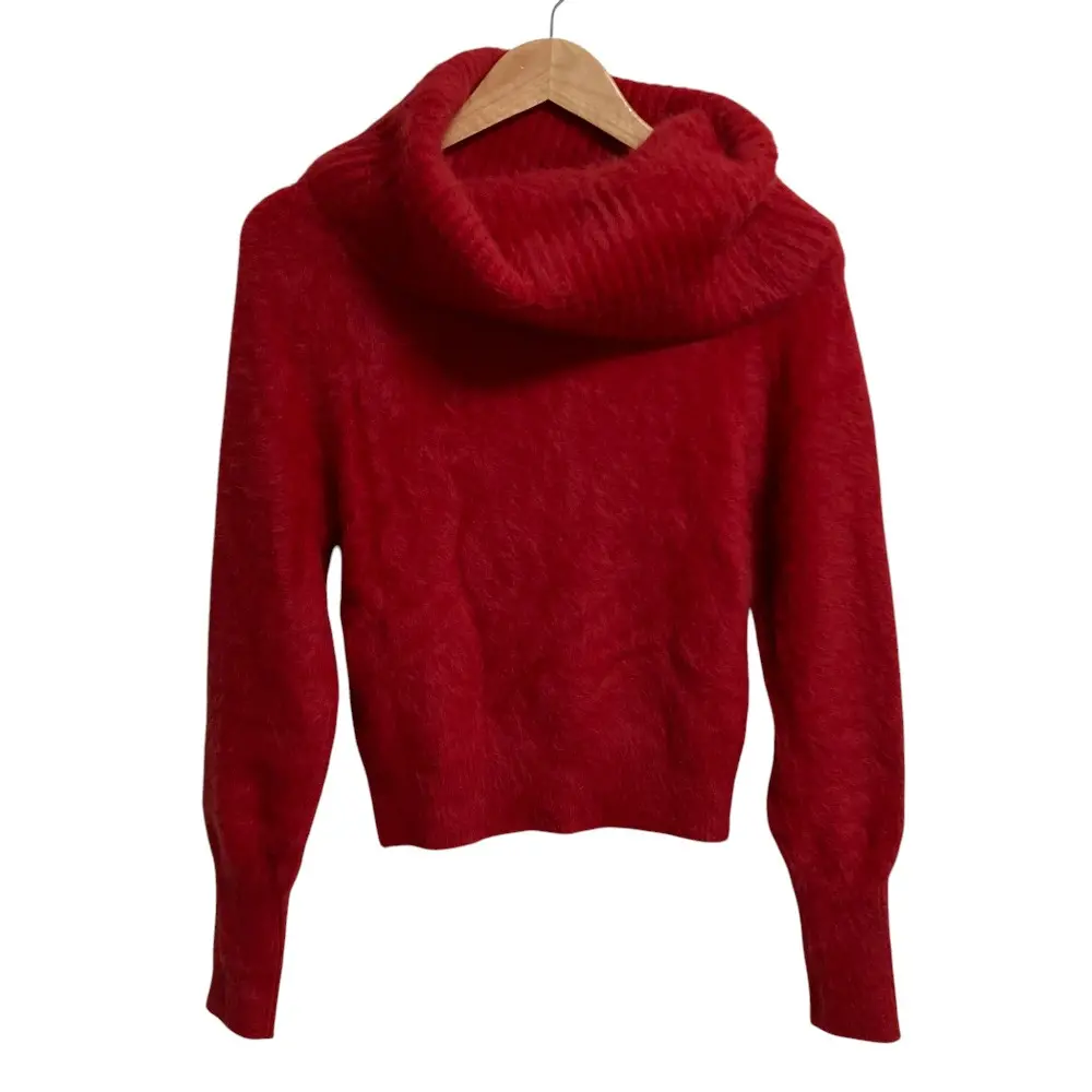 24AW LOULOU WILLOUGHBY ルルウィルビー カシミヤ混オフタートルプルオーバー ニット セーター サイズ2 レッド 