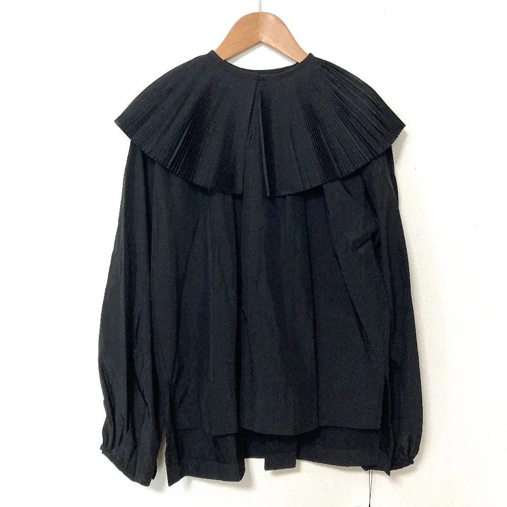 MACHATT マチャット プリーツカラー ロングスリーブシャツ 21020103 MCT21A503 サイズF ブラック