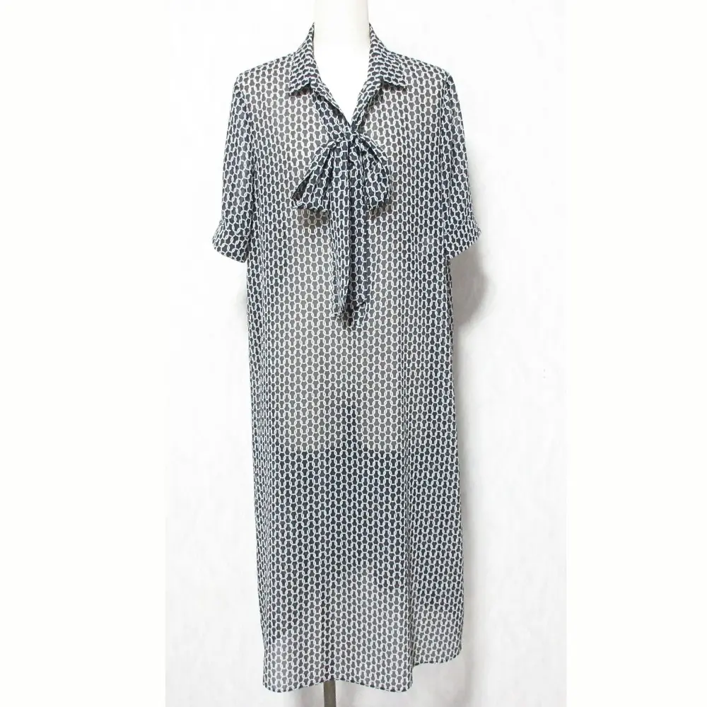 MACKINTOSH LONDON マッキントッシュロンドン 総柄 シアー シャツワンピース G5J17-355-28 サイズ40 ブラック
