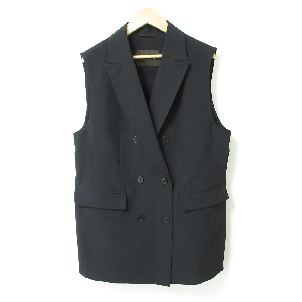 MACKINTOSH LONDON マッキントッシュロンドン ストレッチサッカージレ ダブルブレスト ベスト G7E13345 大きいサイズ 44 ブラック