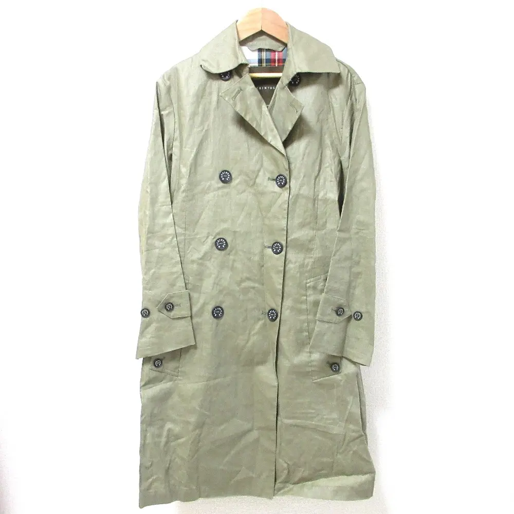 MACKINTOSH マッキントッシュ 英国製 リネン100％ ベルテッド トレンチコート 32 カーキ