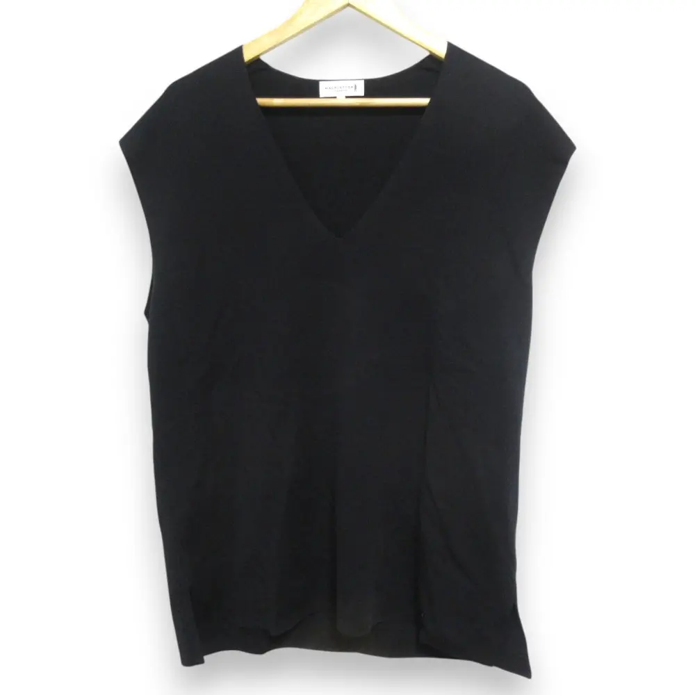 MACKINTOSH マッキントッシュロンドン リアプレーンニット Vネック プルオーバー ベスト カットソー 大きいサイズ 44 ブラック