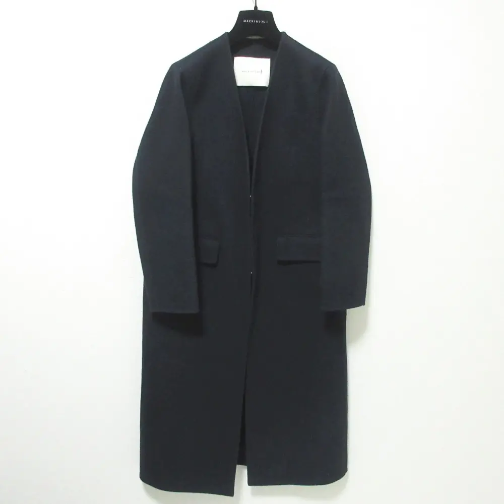 23AW MACKINTOSH マッキントッシュ QUOTHQUAN ダブルフェイス ノーカラーコート LM-1126/J 8 ネイビー
