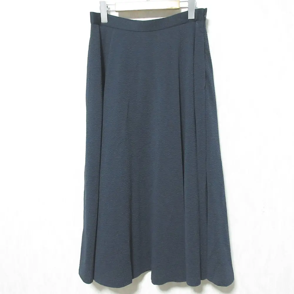 23SS MACKINTOSH マッキントッシュ シアサッカーロングスカート G7S08-155-28 大きいサイズ 44 ネイビー