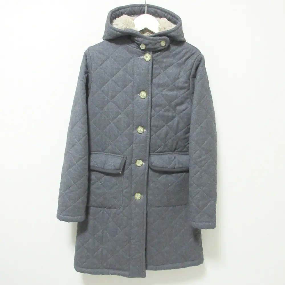 MACKINTOSH マッキントッシュ 裏地ファー フーデッド キルティングコート 36 グレー